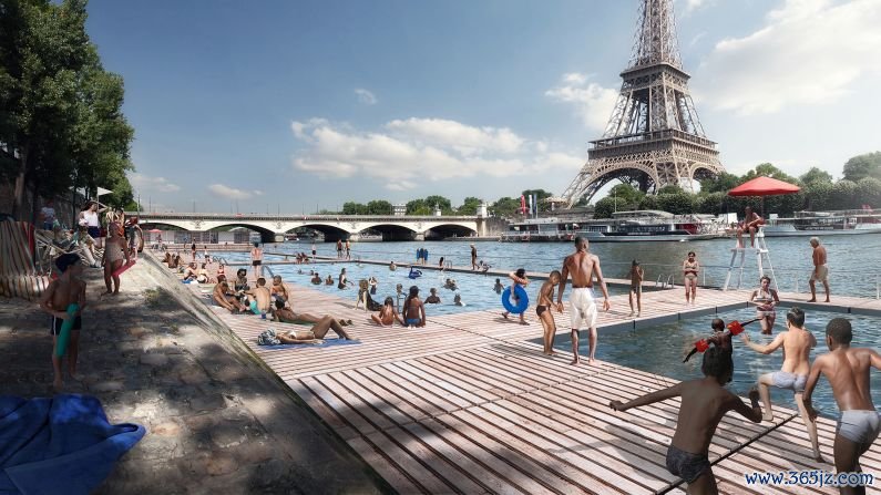 Seine: A goal of the urban renewal initiative includes cleaning up the River Seine in time for the 2024 Olympic Games and to host the swimming portion of the triathlon.